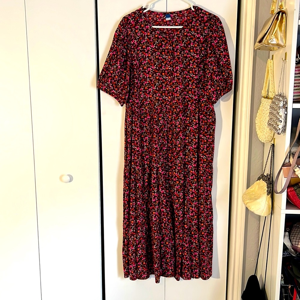 Old navy floral prairie dress, size L